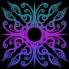 Baroque trippy psychedelic illustration