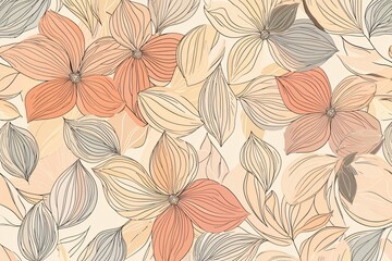 Elegant Floral Pattern with Soft Colors and Delicate Details
