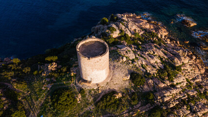 Fototapeta premium Torre di porto Budello in Sardegna in Italia