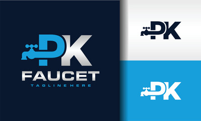 letter PK faucet logo