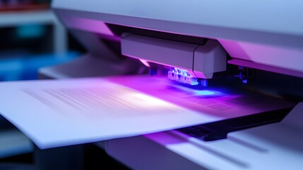 Laser Printer Printing Documents