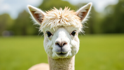 Obraz premium Close-up of a Charming Alpaca