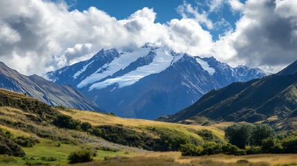 Fototapeta premium Majestic snow capped mountain landscape
