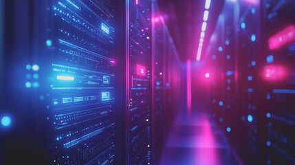 Fototapeta premium Digital Data Flow in a Cyber Surveillance Environment: A Futuristic Concept Showcasing the Intricacies of Online Security and Information Management Systems