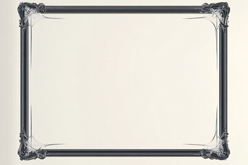a simple black certificate border with a thin design, white background