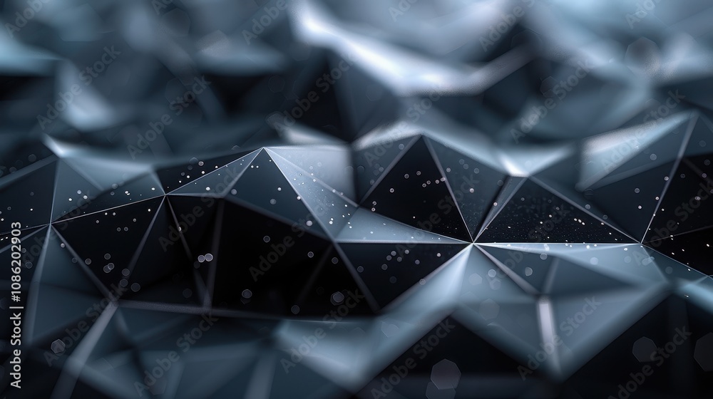 Poster Abstract Dark Triangular Geometric Background Design