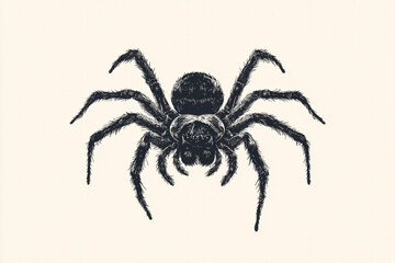 Obraz premium A Detailed Ink Drawing Of A Large Spider