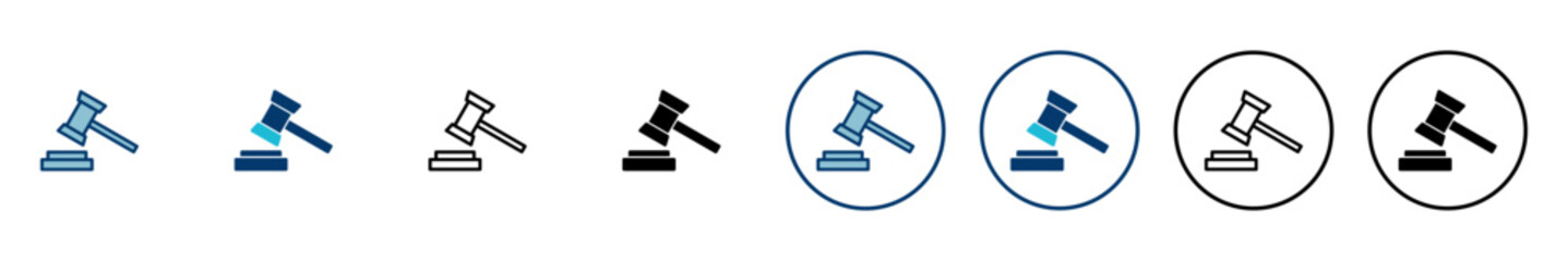 Gavel icon vector isolated on white background. Hammer icon vector. Judge Gavel Auction Icon Vector. Bid