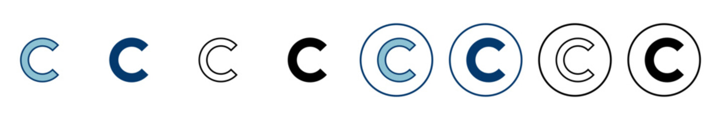 Copyright icon vector isolated on white background. copyright symbols