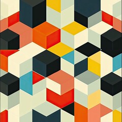 Obraz premium Geometric pattern of colorful cubes.