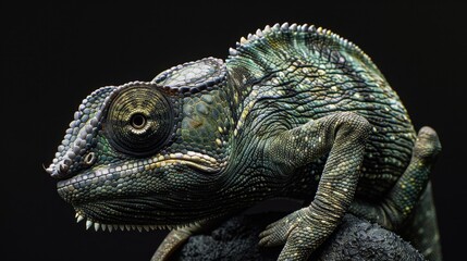 Obraz premium A Detailed Closeup Of A Green Chameleon