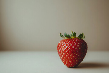 Single Ripe Strawberry On A Light Background