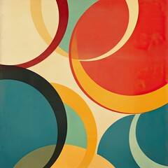 Abstract art with colorful overlapping circles.