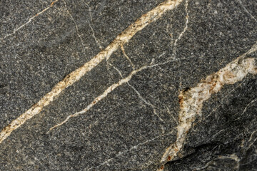 Obraz premium White Veins In Black Rock Close Up