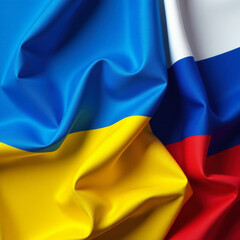 flag of ukraine and flag of russian federation