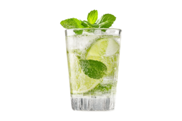 mojito cocktail isolated on white