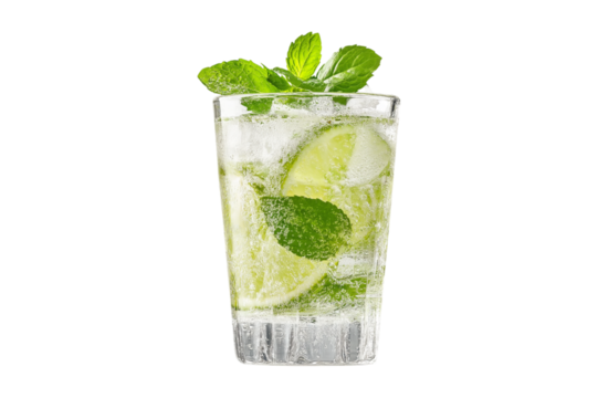 mojito cocktail isolated on white