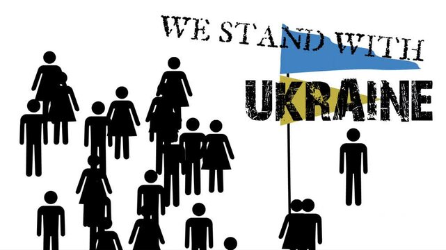 We stand with ukraine vector animation 