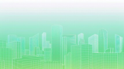 Green Gradient Line Building Background - A Modern and Stylish Visual Appeal. The Building Standing Tall with a Green Gradient Line as Its Backdrop, Creating an Eye-Catching and Dynamic Look