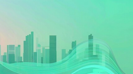 Green Gradient Line Building Background - A Modern and Stylish Visual Appeal. The Building Standing Tall with a Green Gradient Line as Its Backdrop, Creating an Eye-Catching and Dynamic Look