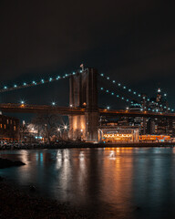Fototapeta premium Starry Brooklyn Bridge by Dusk
