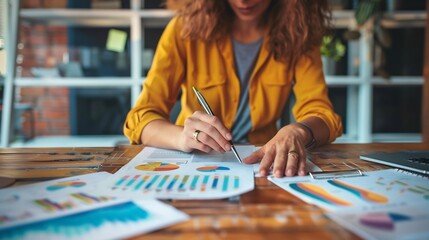 Fototapeta premium Analyzing market trends optimize business strategies focusing on customer insights and competitive positioning