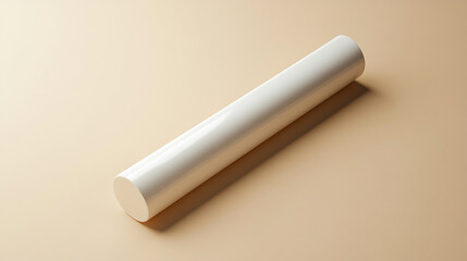 Simple mockup of a cylindrical object on a smooth beige background for design presentation