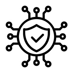 cyber defense Line Icon