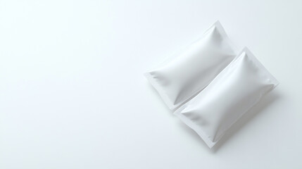 Naklejka premium Simple mockup of two clean and soft pillows on a minimalistic surface ready for design customization