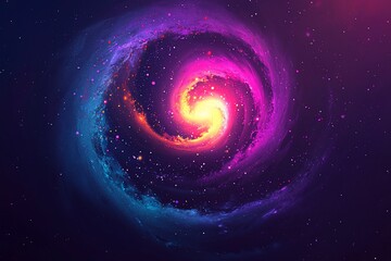 Fototapeta premium Vibrant Spiral Galaxy Against a Cosmic Background