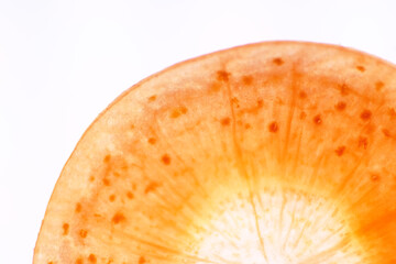 Macro texture of carrot sliced pattern as background