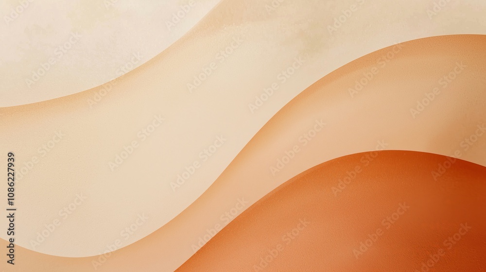 Poster smooth gradient transitioning from warm terracotta to soft cream color in abstract artistic backgrou