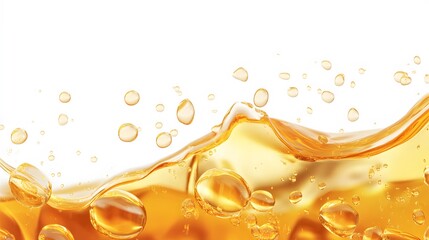 3d cartoon Cooking Oil, Honey drop with air bubbles isolated. Icon of drop of oil or honey, white background