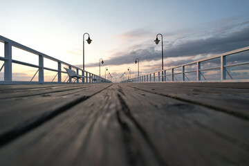 Sunrise Over Pier in Gdynia Orłowo
