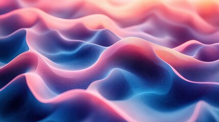 Obraz premium Abstract Blue Pink Wave Pattern Digital Art