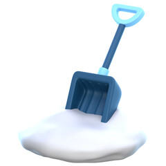 3d icon Snow Shovel, 3d illustration, 3d element, 3d rendering.