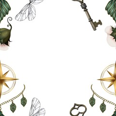Fairy item pattern illustration on white background 