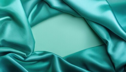 Blue silk fabric with a white background
