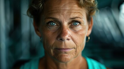 A determined elder dedicates her time to fitness, showcasing strength and vigor on a gym exercise machine.
