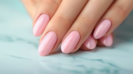 A young woman enjoys a pampering session as a skilled manicurist beautifies her nails in a trendy nail salon.