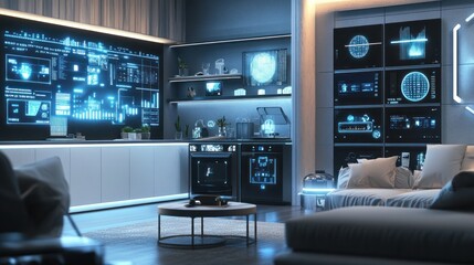 Fototapeta premium Futuristic Smart Home Interior