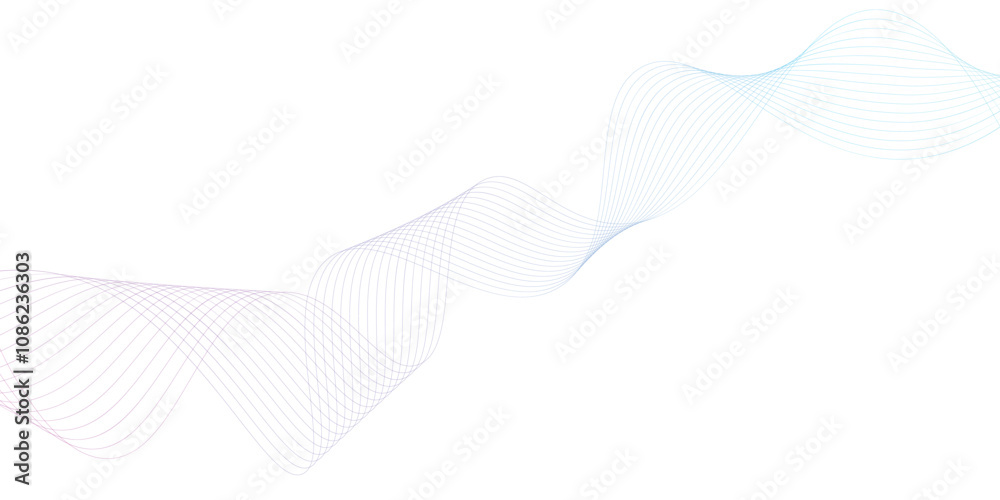 Poster gradient wavy lines isolated on white abstract background design. abstract background with business 