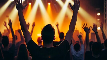 Engage with the electric atmosphere of a live rock concert or EDM dance festival under the starry night sky.