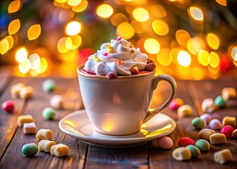 Hot Chocolate Dream: AI Photo with Bokeh