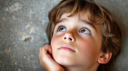 Child Lost in Thoughtful Reflection