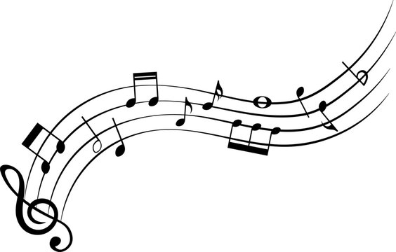 Music notes, isolated vector illustration.