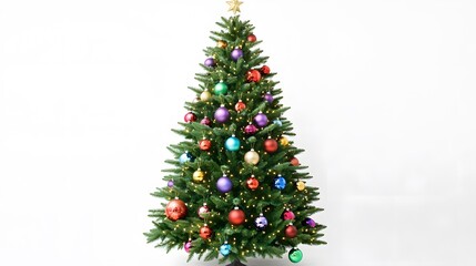 A Decorated Christmas Tree with Multicolored Ornaments and Lights