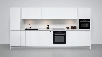 Modern Kitchen with White Cabinets and Minimalist Design