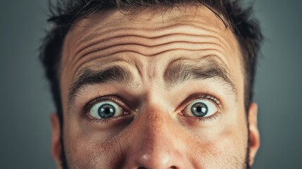 Fototapeta premium Close-up of a Man's Face with a Surprised Expression
