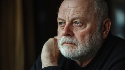 Fototapeta premium Thoughtful Senior Man Portrait